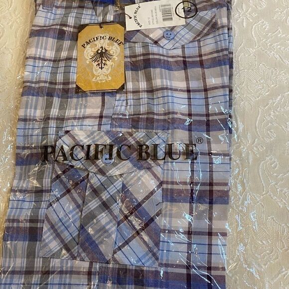 Pacific Blue Boys Plaid Fashion Shorts size:12 - Picture 8 of 9